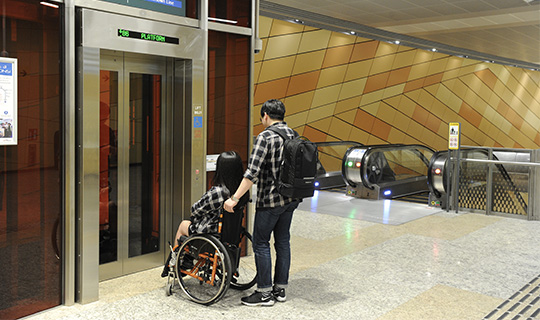 Lift access at most MRT stations