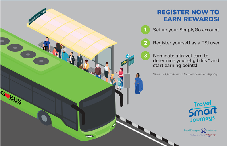 This image shows how you may register for Travel Smart Journeys.