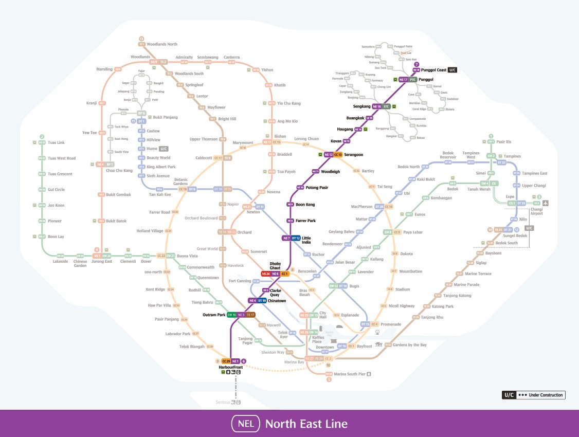 This is the system map for North East Line.