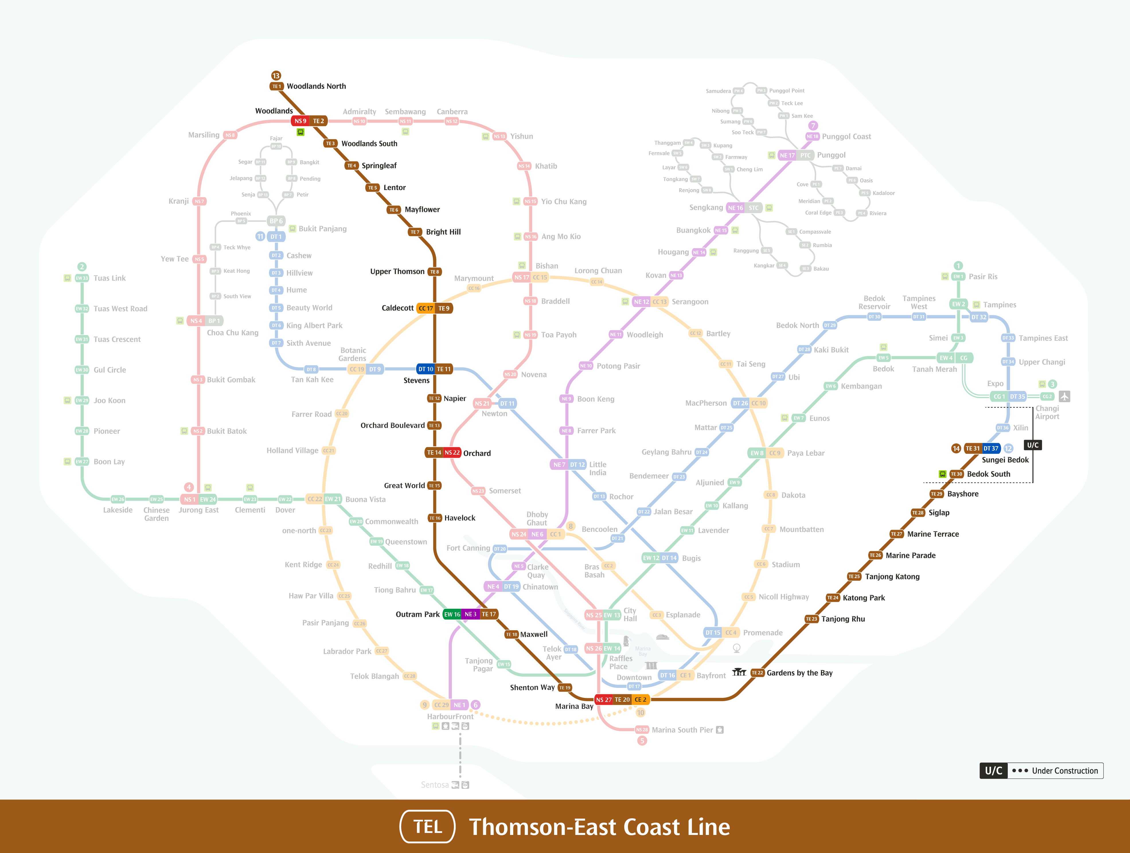 Thomson-East Coast LRT System Map System map for TEL