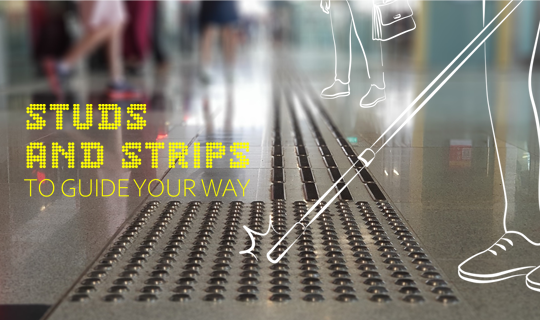 Image of tactile guiding system on MRT floor
